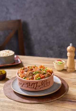 طاجن خضار مشكل لحمة ضاني