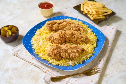 وجبة 3 قطع كريسبي + أرز بسمتي + بطاطس